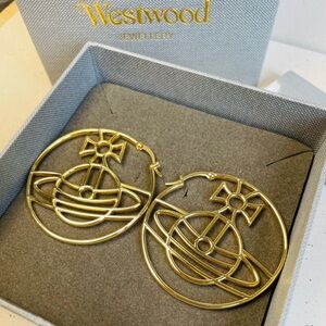 Vivienne Westwood Gold Saturn Hoop Earrings